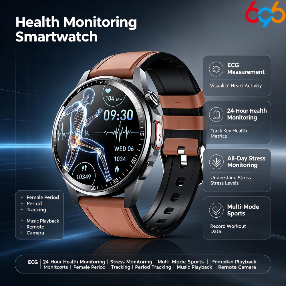 Fall Detection Watch - Montre connectée pour hommes et femmes,