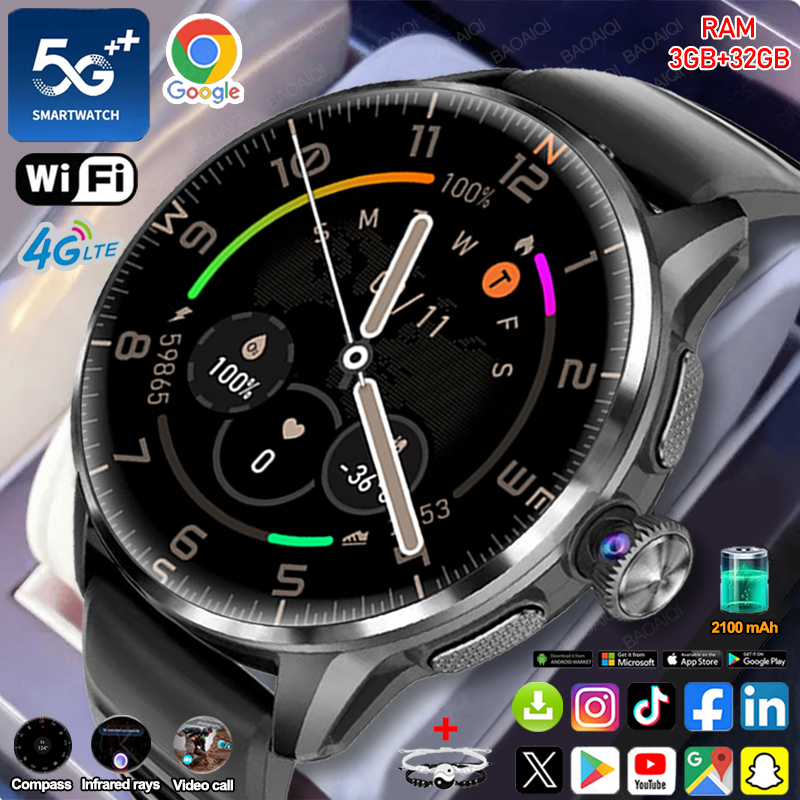 Montre connectée 5G/4G avec éc - Fall Detection Watch avis et prix